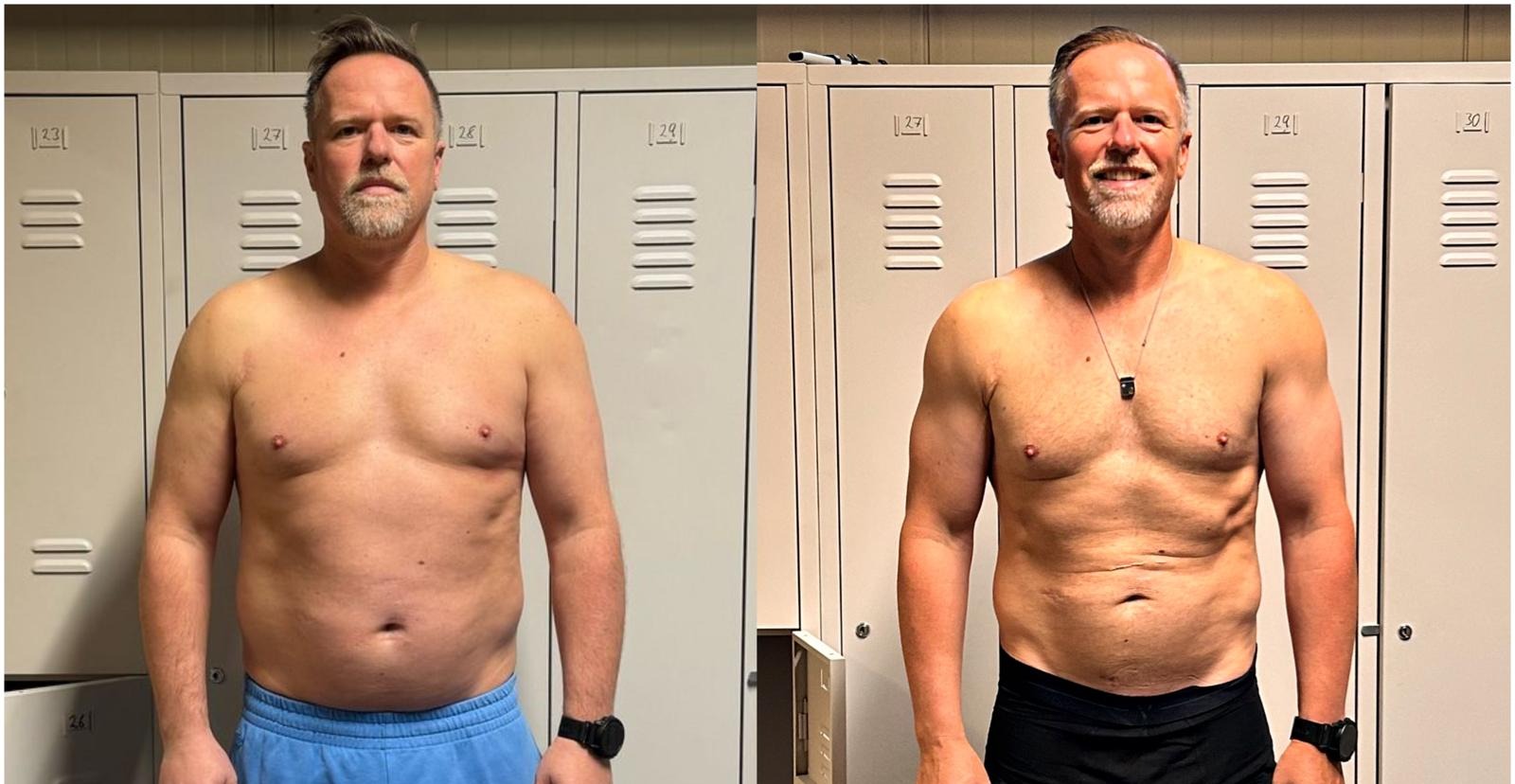 Vorher-Nacher Bilder von Markus einem Coaching Absolventen von Regli Fitness Concepts